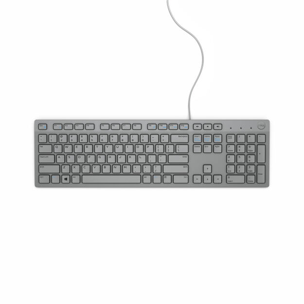 Klawiatura przewodowa Dell USB KB216 szara (580-ADHR)