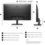 Monitor Dell Pro 27 E2725HM z 5 lenitą gwarancją (210-BRDQ/5Y) - 8