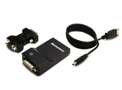 Lenovo USB 3.0 to DVI/VGA Monitor Adapter (0B47072)